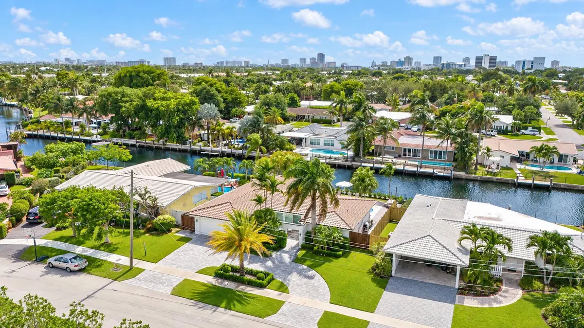 Sunny Tropical Canal Neighborhood Skylin at 6520 NE 19th Avenue, Fort Lauderdale
