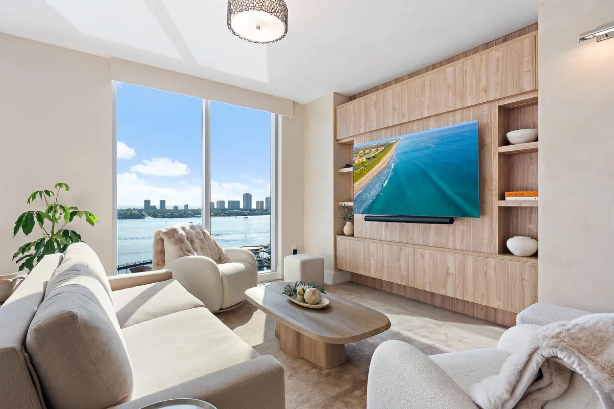 Living Room at 220 Lake Shore Drive 1402, Lake Park