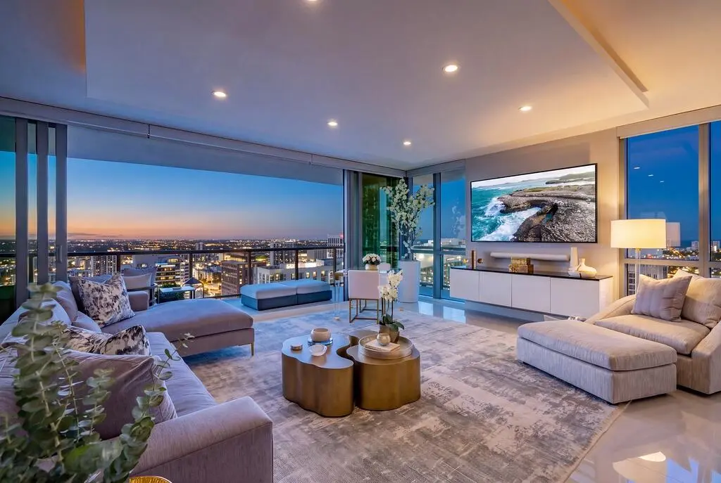 01 Great Room Open to the Terrace, Twili at 100 E Las Olas Boulevard 3501, Fort Lauderdale