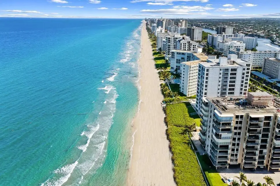 Miles of private beach at 3009 S OCEAN Boulevard 904, Highland Beach