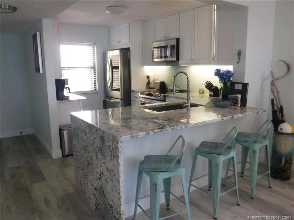 Kitchen with river view at 7380 S Ocean Drive 517, Jensen Beach